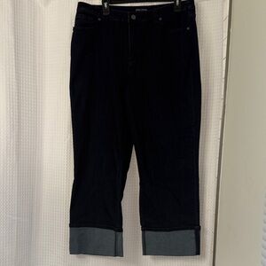 Susan Graver Black Cropped Jeans straight leg